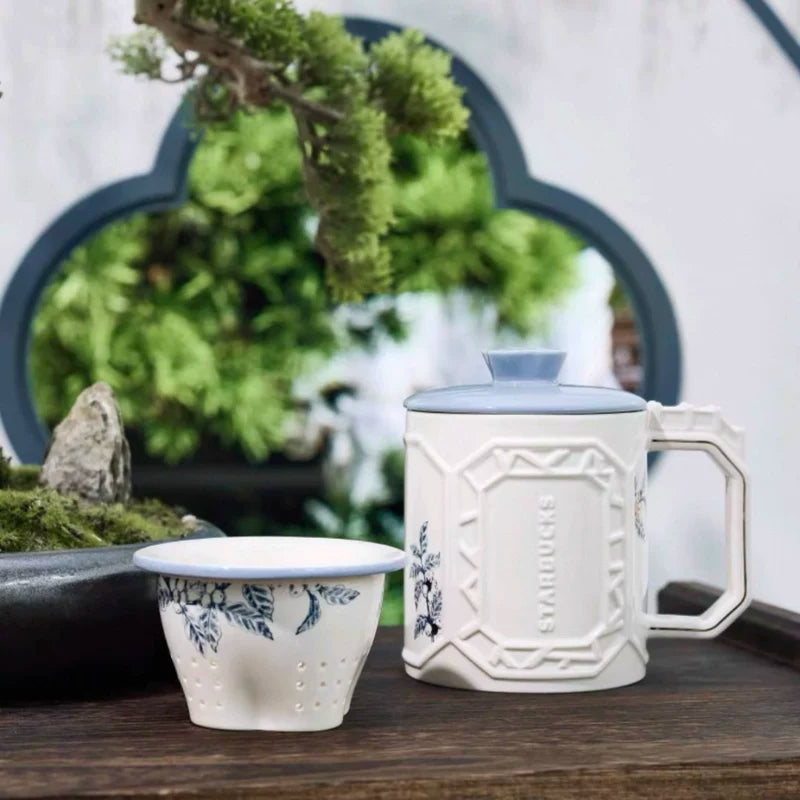 Starbucks China 2025 Oriental Garden Secret series 420ml Retro Mug with Tea Leak