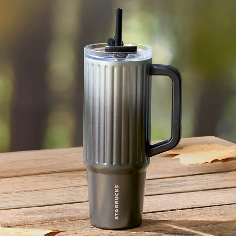 Starbucks China 2025 Romantic Ocean Anniversary part2 Series Black Striped Straw Cup 920ml 32.38oz