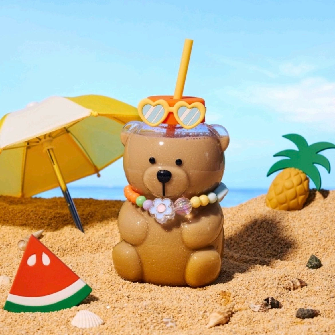 Starbucks China 2025 Tropical Series Bearista bear Glass Cup 750ml 26.4oz