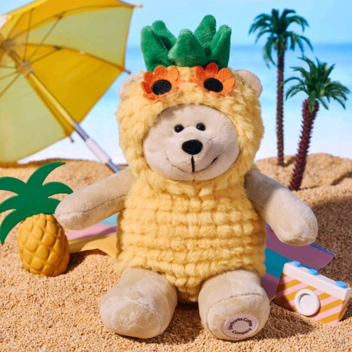 Starbucks China 2025 Tropical Series Pineapple Decorative Bearista Plush Toy