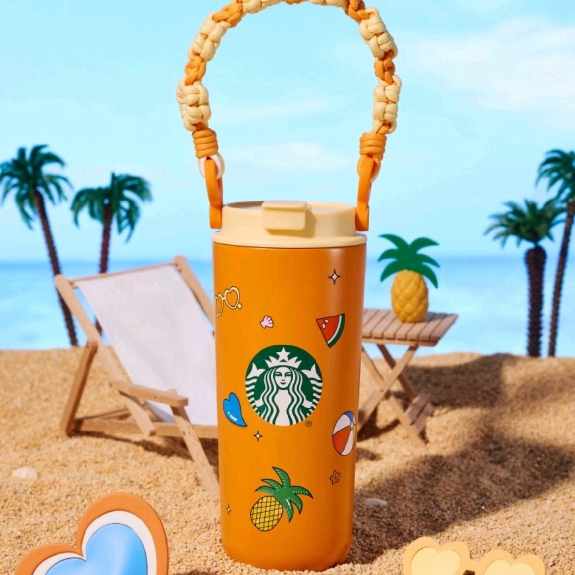 Starbucks China 2025 Tropical Series Stainless Steel Straw Cup 640ml 22.52oz