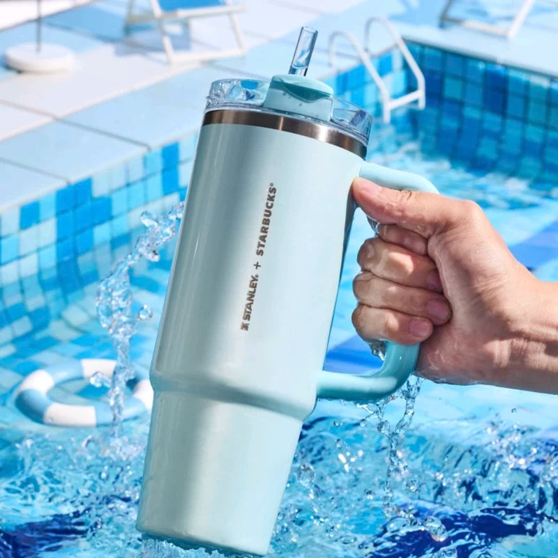 Starbucks China 2025 happy summer series Stanley stainless steel straw cup 887ml 30oz