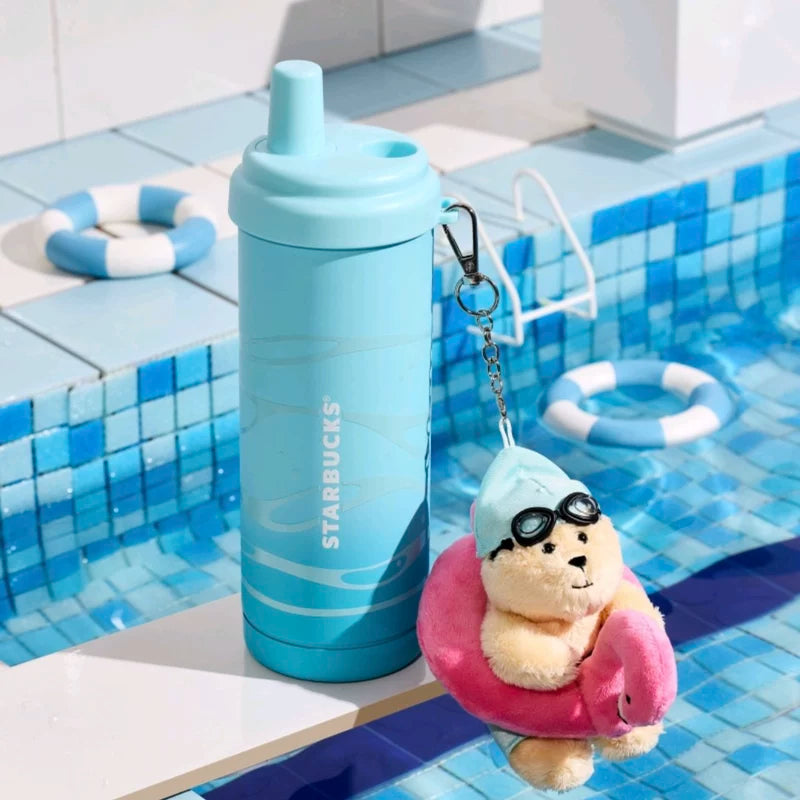 Starbucks China 2025 happy summer series stainless steel straw cup + pendant 570ml 20.06oz