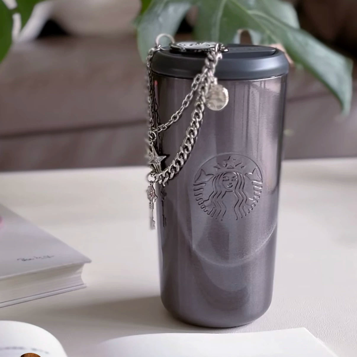 Starbucks China 2026 Ballet Series 475ml stainless steel tabletop cup with chain magnet