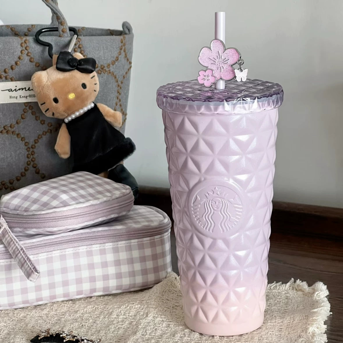 Starbucks China 2026 Cherry Blossoms Online Series Diamond Straw Cup 690ml