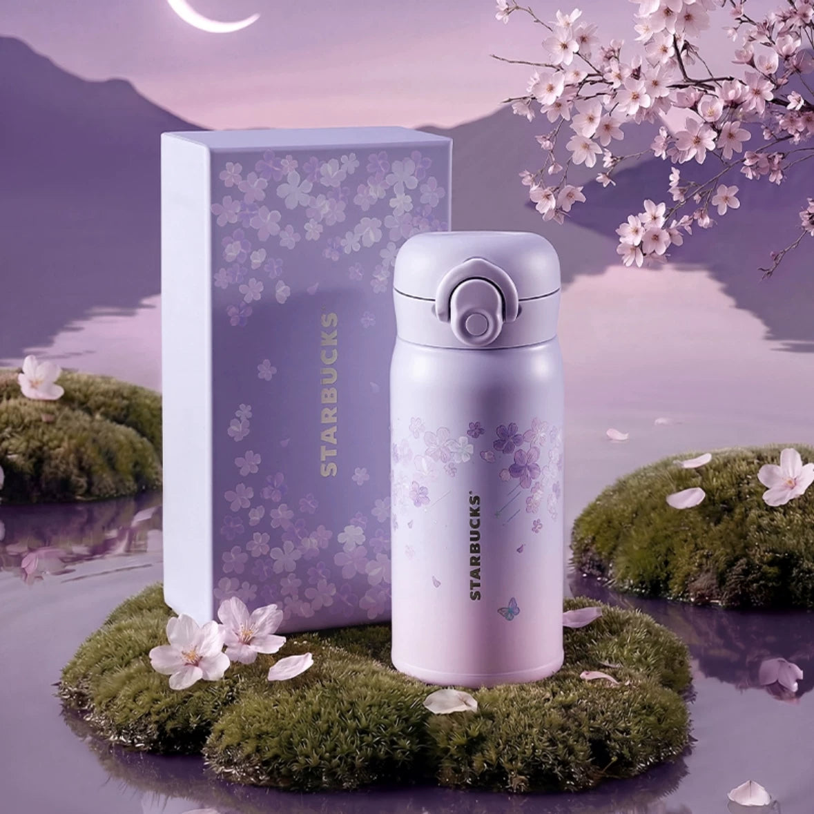 Starbucks China 2026 Cherry Blossoms Online Series Sakura Thermos Thermos Cup Gift Box 350ml
