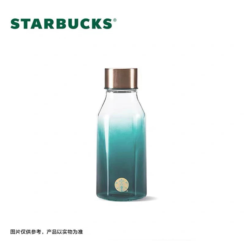 Starbucks China 2026 Dark Green Gilded Series 473ml Gradient Glass Water Bottle