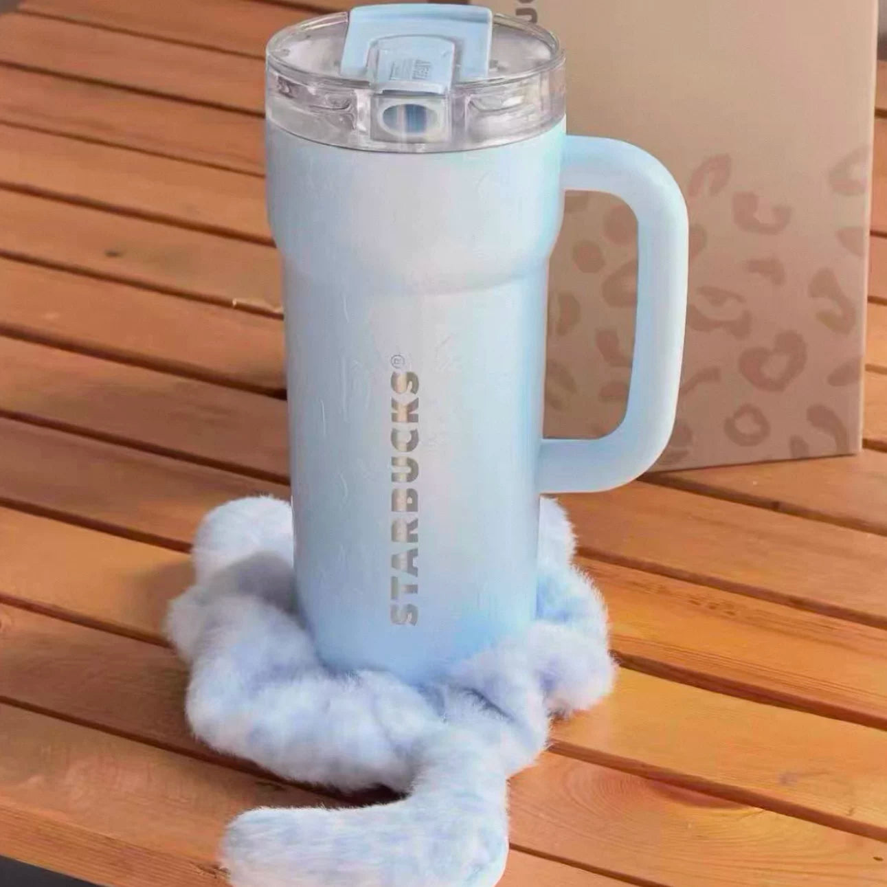 Starbucks China 2026 Leopard Print Series Double Spout Stainless Steel Cup 550ml 19.36oz
