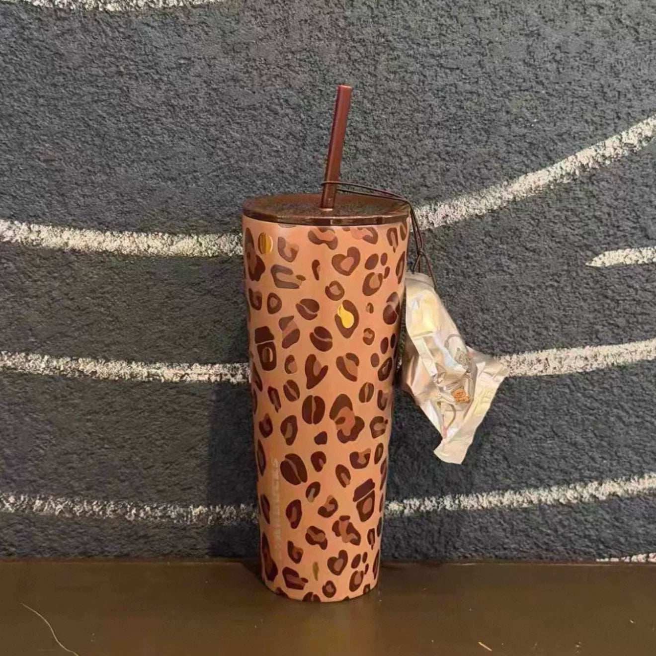 Starbucks China 2026 Leopard Print Series Stainless Steel Straw Cup 845ml 29.74oz