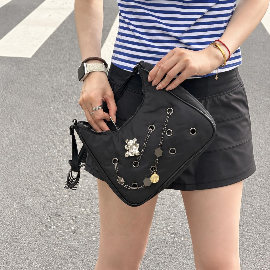 Starbucks China 2026 Mood Weather Station Series Black Single Strap Hole Bag