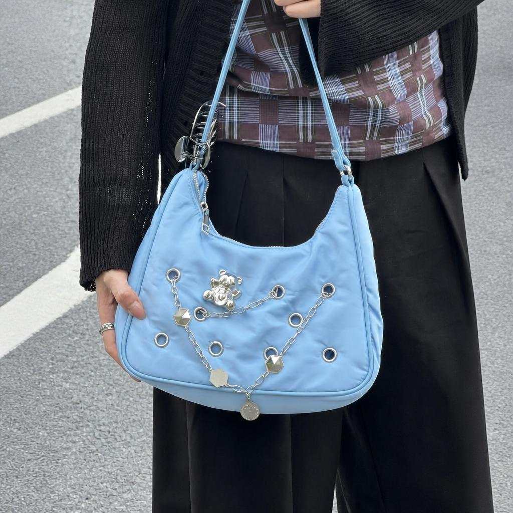 Starbucks China 2026 Mood Weather Station Series Blue Single Strap Hole Bag