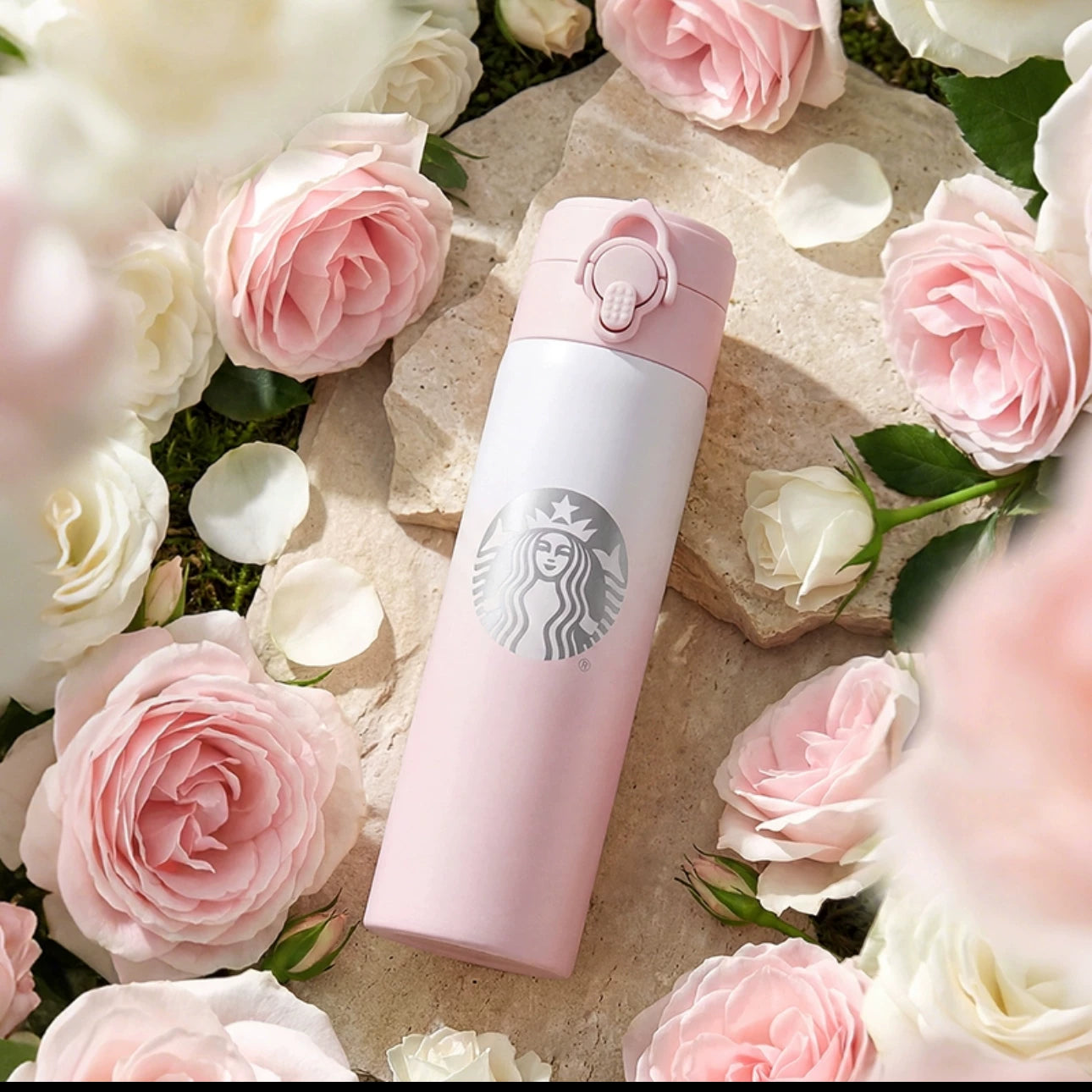 Starbucks China 2026 Rose Garden online Series Pink Gradient Stainless Steel Cup 470ml 16.54oz