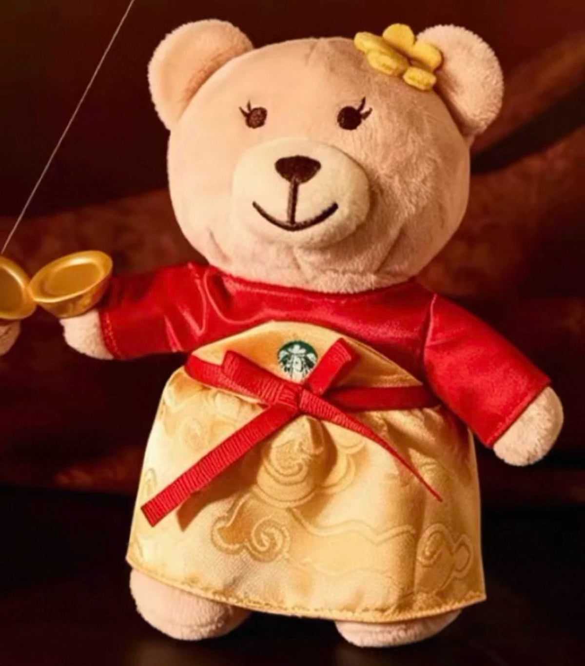 Starbucks China 2026 Shaanxi Museum Collaboration Series Tang Style Lady Bear Pendant