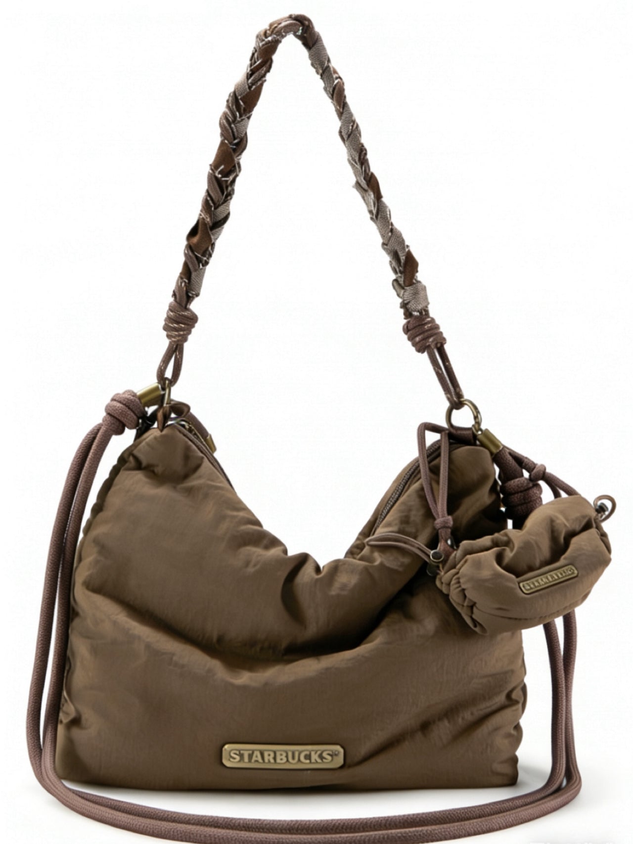 Starbucks China 2026 Sustainable Coffee Grounds Series Outdoor Multi-Function Crossbody Bag with Small Bag