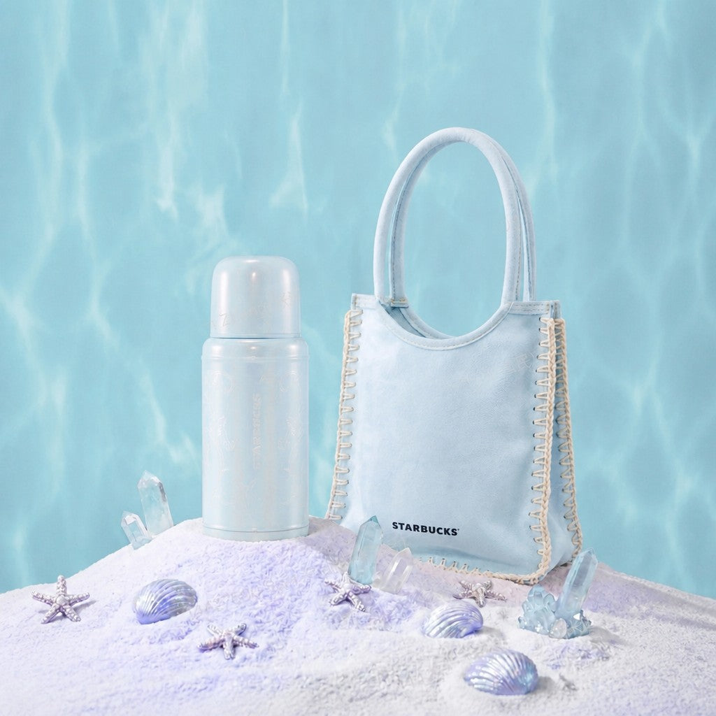 Starbucks China 2026 Undersea Wonder Series Glossy Vintage Thermos Cup with Pouch 355ml 12.49oz