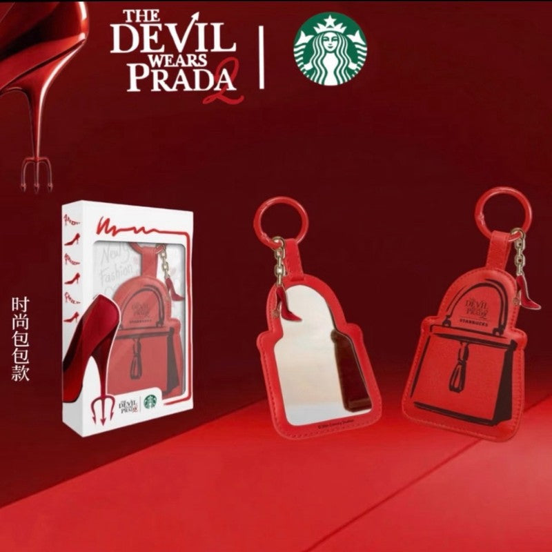 Starbucks China 2026 and The Devil Wears Prada Collaboration Series Fashion Bag Style Mirror Bag pendant 1PCS