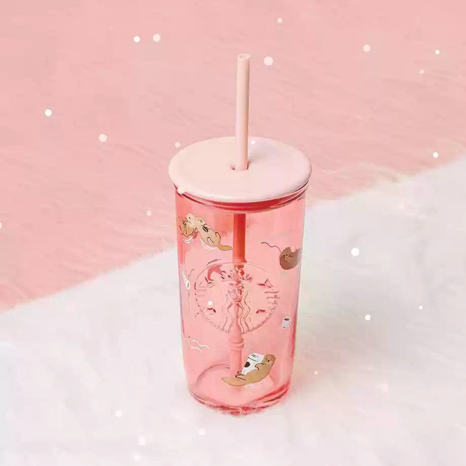 Starbucks HONG KONG 2025 Valentine's Day Glass Cold Water Cup 473ml Starbucks loveinstarbucks
