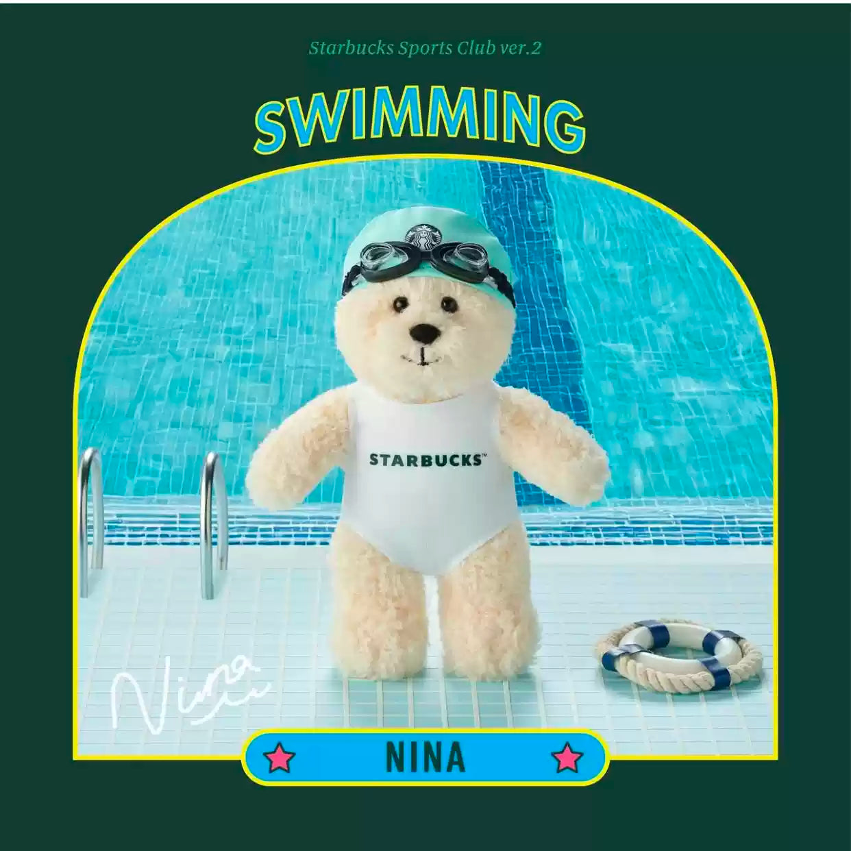 Starbucks Korea 2025 bearista sports keychain NINA swimming
