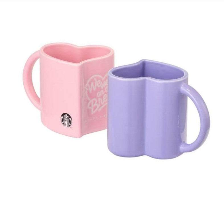 Starbucks Korea 2026 Friends collaboration series pair of heart-shaped mugs