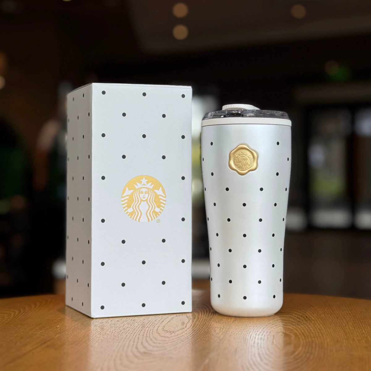 Starbucks Polka Dot Wonderland Series 620ml Polka Dot Vintage Nameplate Stainless Steel Desk Mug