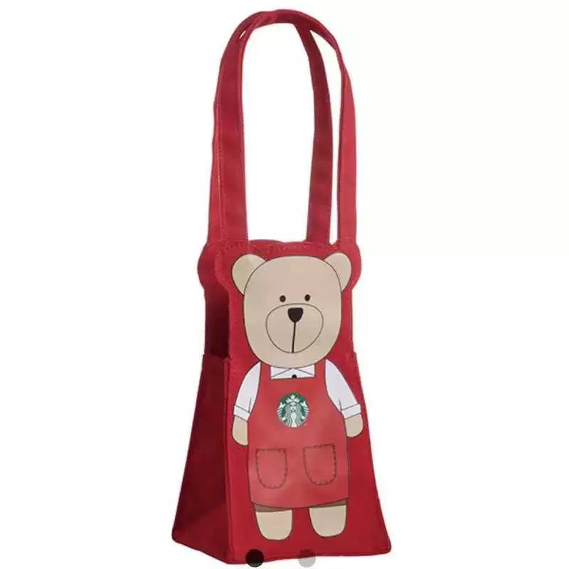 Starbucks Taiwan Bearista Bear Tumbler Bag Red