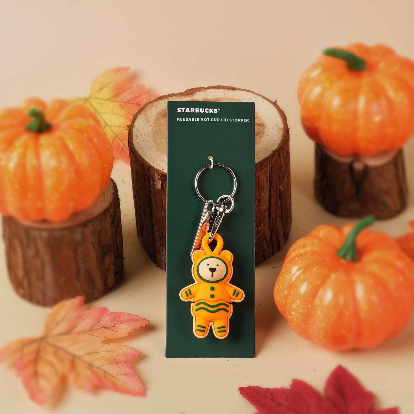 Starbucks Vietnam 2025 Pumpkin Spice Latte series Pumpkin Bear Manager Keychain