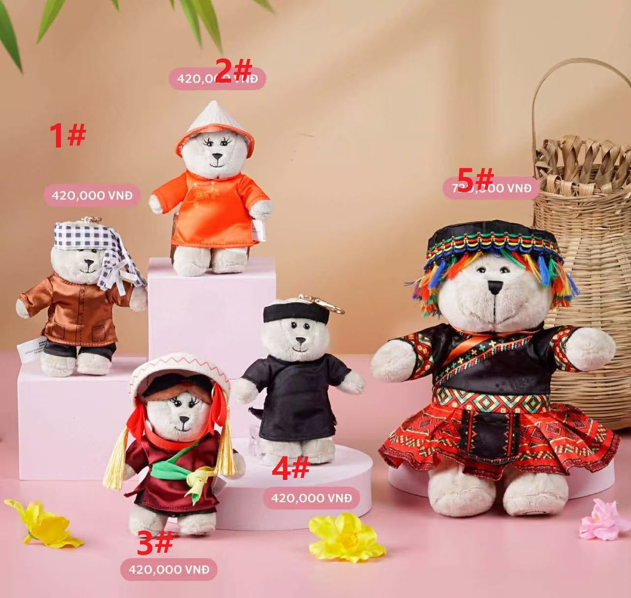 Starbucks Vietnam 2026 Bearista Keychain and Doll