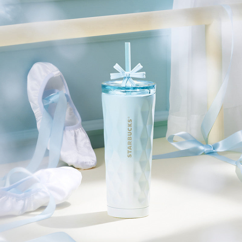 Starbucks China 2024 Ballet Series blue Stainless steel straw cup 355ml  Starbucks loveinstarbucks