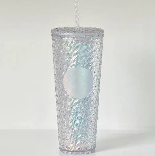 Starbucks China 2024 Summer Transparent colorful chain straw cup 24oz Starbucks loveinstarbucks