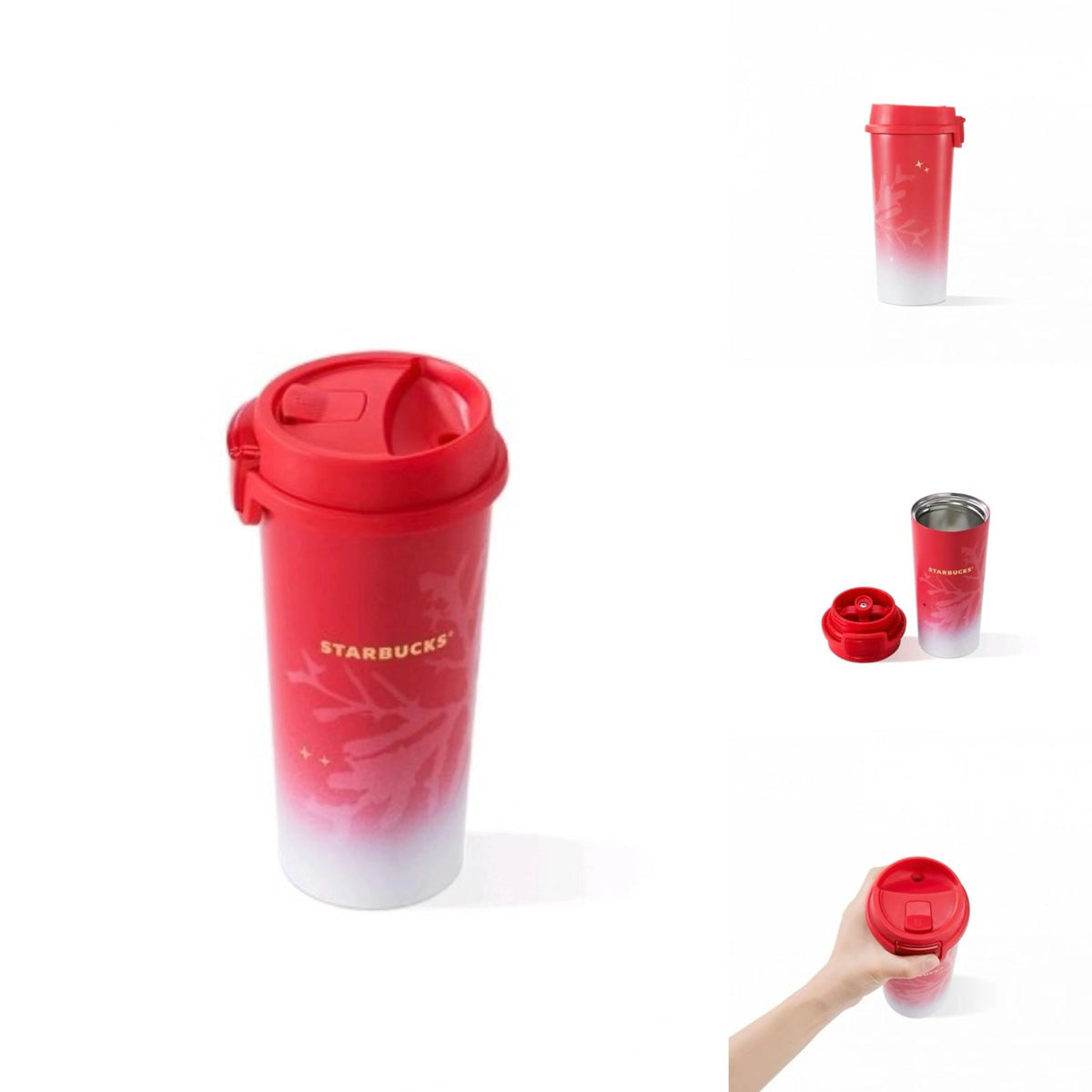 Starbucks China 2023 Christmas winter day series Ombre red Sliding lid stainless steel cup 350ml Starbucks loveinstarbucks