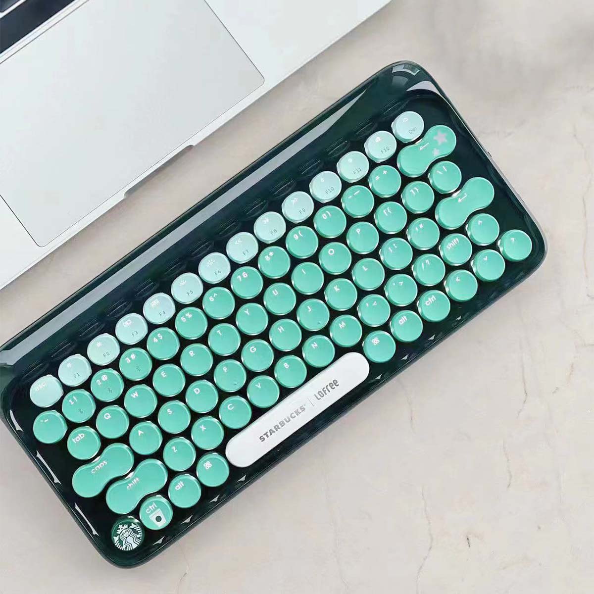 China 2023 Starbucks and Lofree Co-branded pink / green Bluetooth keyboard Starbucks loveinstarbucks