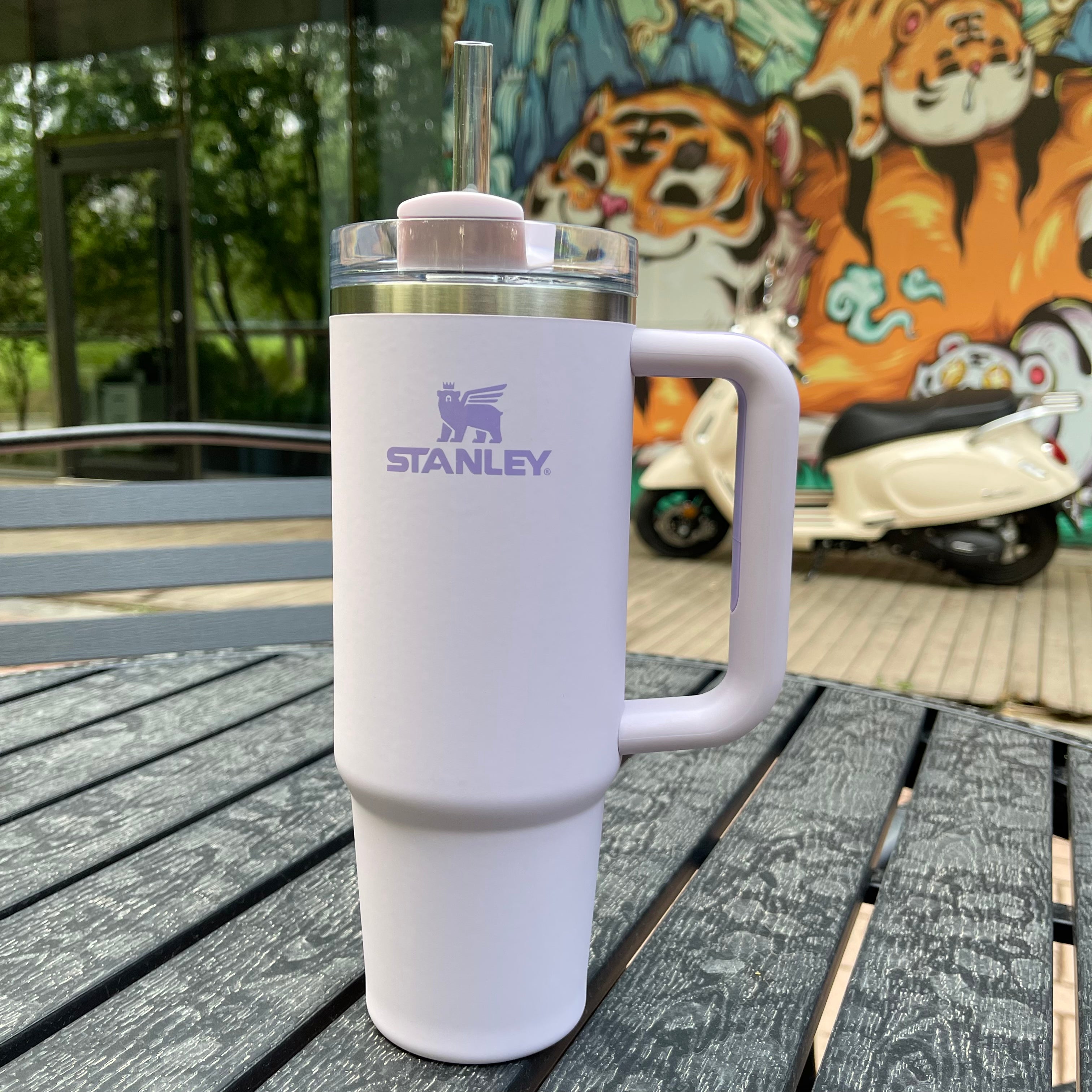 Stanley tumbler China Orchid soft matte stainless steel straw cup 