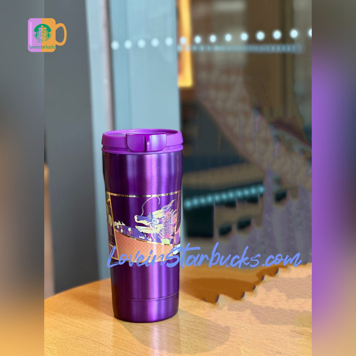 Starbucks China 2024 Dragon new year purple CONTIGO Double-Lip Stainless Steel Cup Starbucks loveinstarbucks