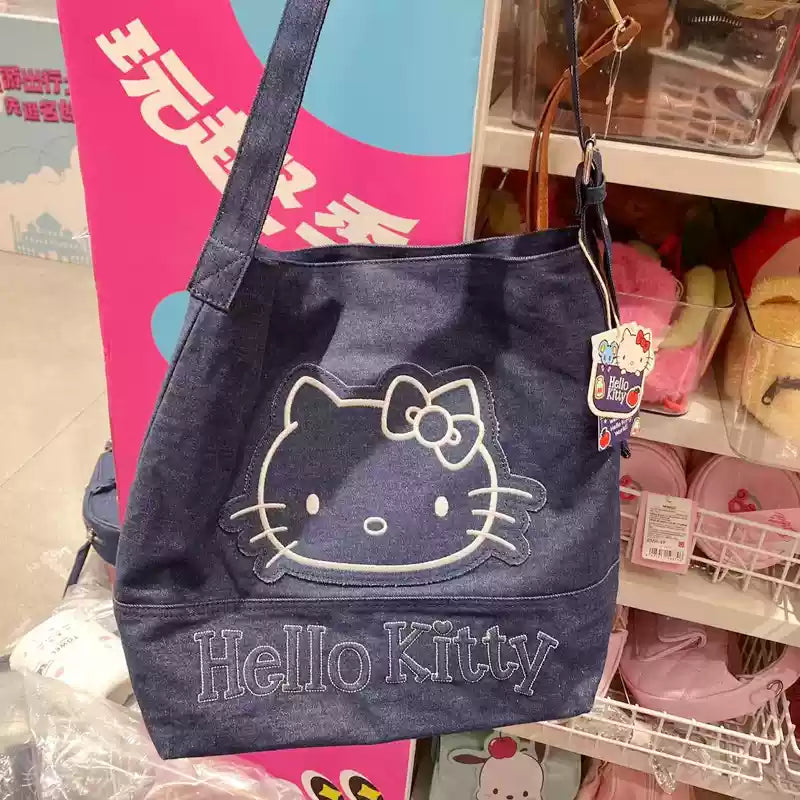 Hello Kitty x MINISO co-brand denim large shoulder bag MINISO loveinstarbucks