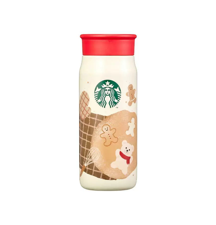 Starbucks Korea 2026 Christmas First Series Red Lid Gingerbread Man Stainless Steel Tumbler 355ml 12oz