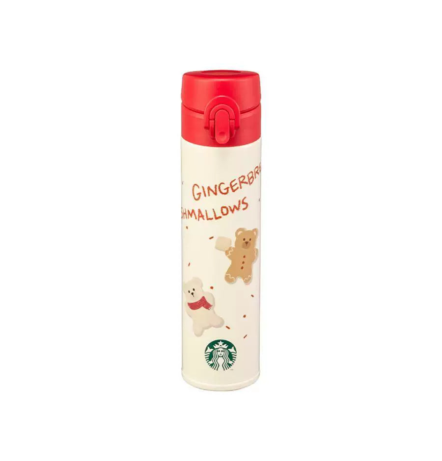 Starbucks Korea 2026 Christmas First Series White Gingerbread Man Stainless Steel Tumbler 400ml 13.53oz
