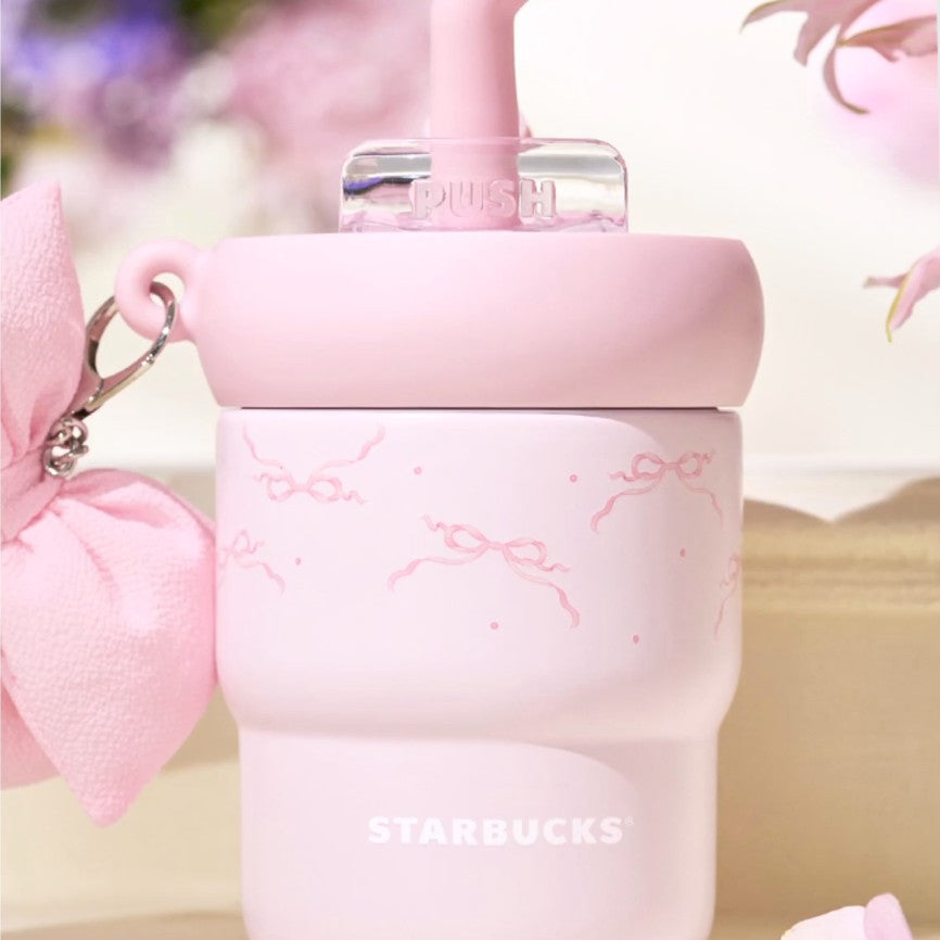 Starbucks China 2025 Garden Dance series Stainless steel straw cup 445ml coming with ornament