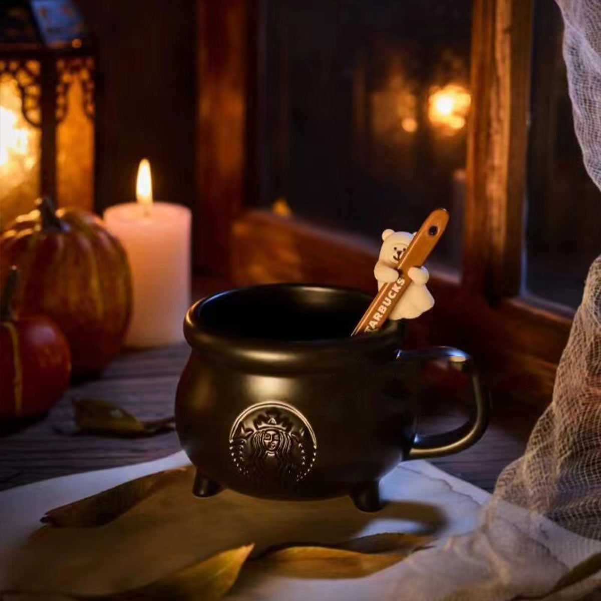 Hot Starbucks China 2024 Halloween Green Ghost series Bearista Ceramic Mug 12oz Starbucks loveinstarbucks