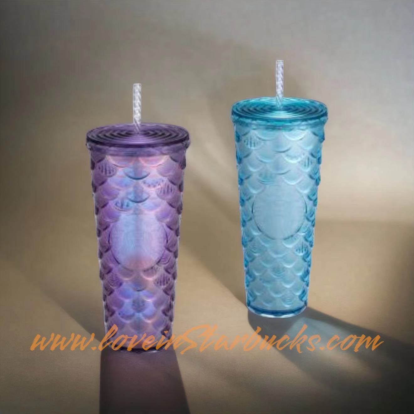 Starbucks Tumblers Taiwan Summer 3 mermaid purple / blue scale cup 24oz  Starbucks loveinstarbucks