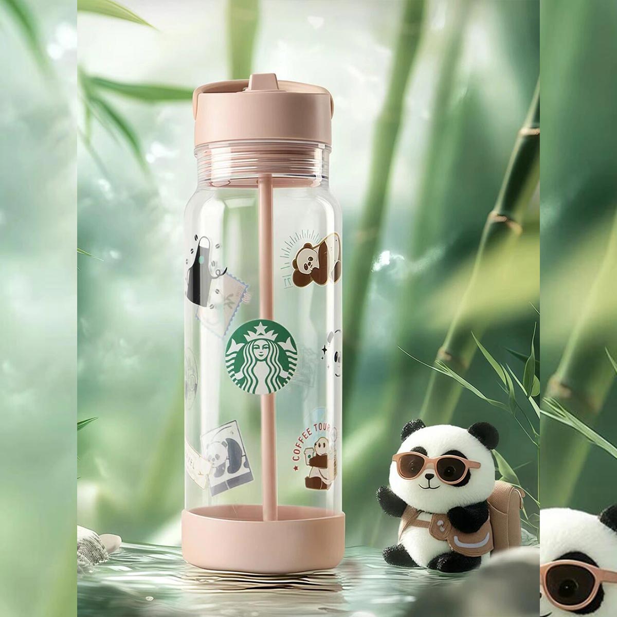 Starbucks China Traveling Panda series plastic cup 1100ml Starbucks loveinstarbucks