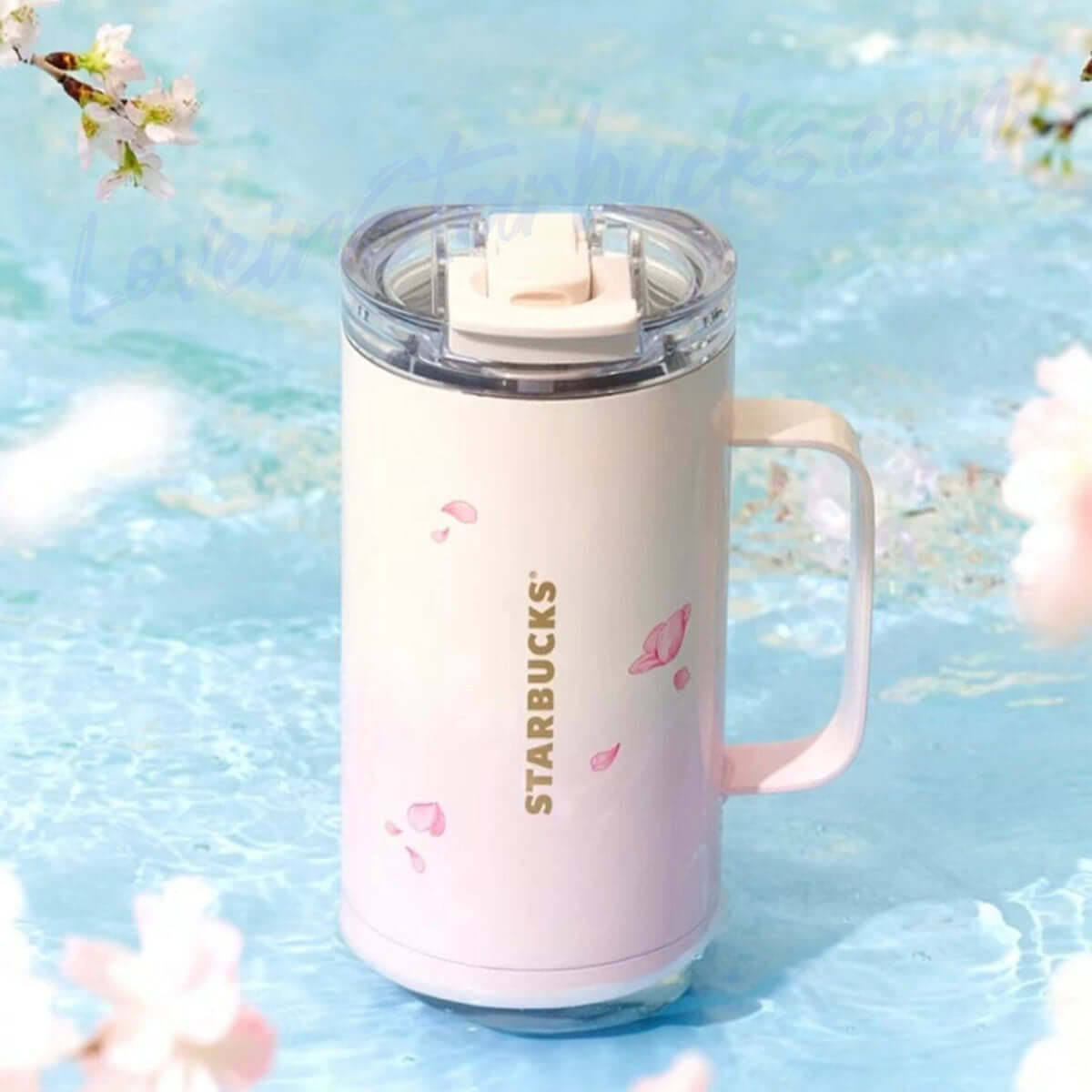 Starbucks China 2024 Sakura online pink stainless steel desktop cup 580ml loveinstarbucks loveinstarbucks