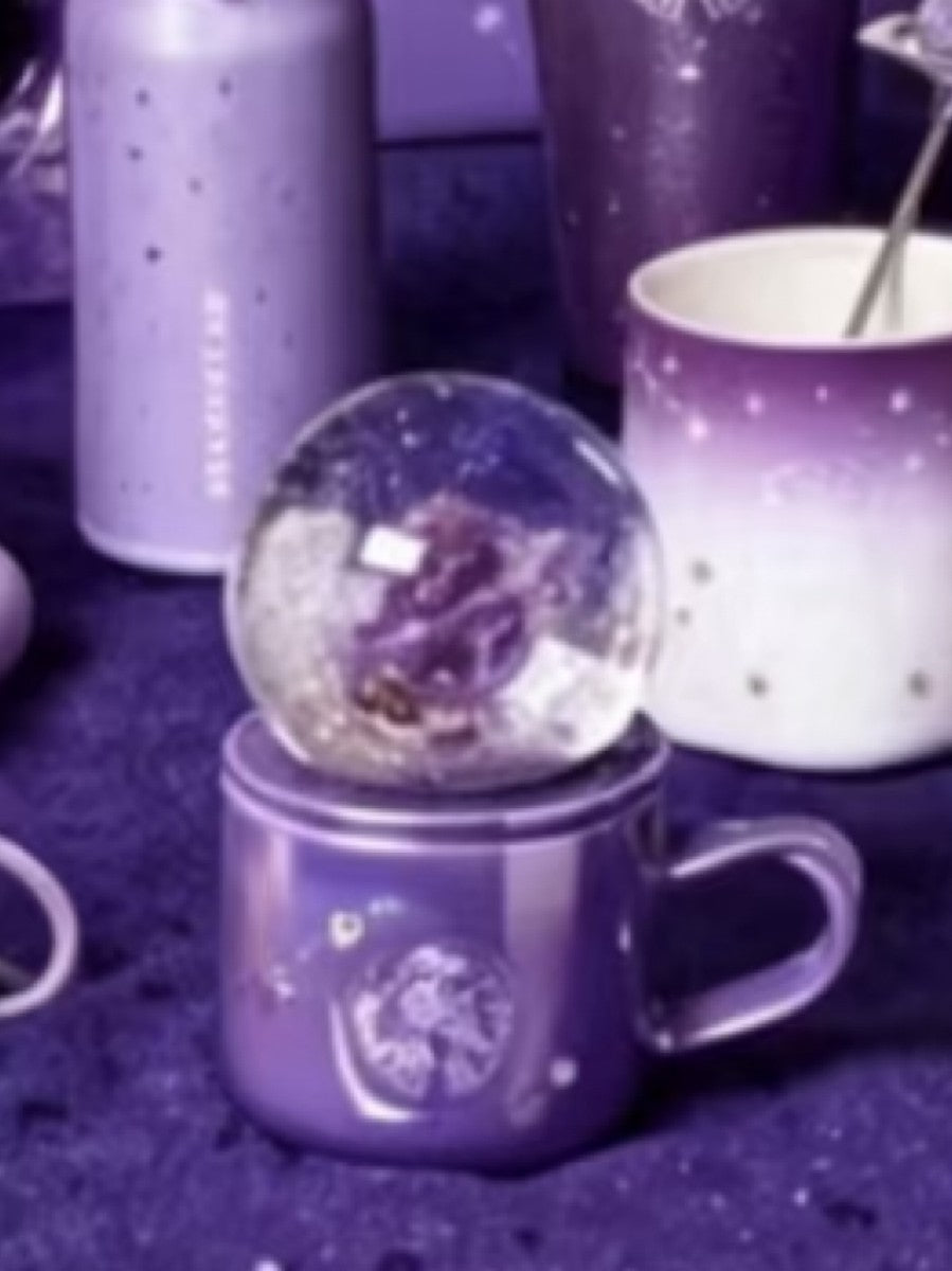 Starbucks China 2026 Purple Night Star River series 190ml planet-shaped crystal ball mug