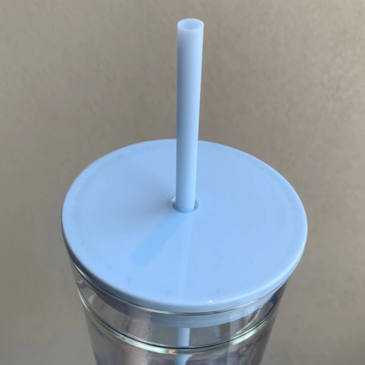 Starbucks 2022 blue carousel double layer Classic Glass Straw 20oz cup Starbucks loveinstarbucks