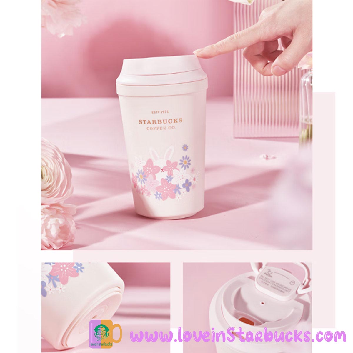 Starbucks China 2023 Spring Cute Rabbit Tumbler plastic cup 320ml Starbucks loveinstarbucks