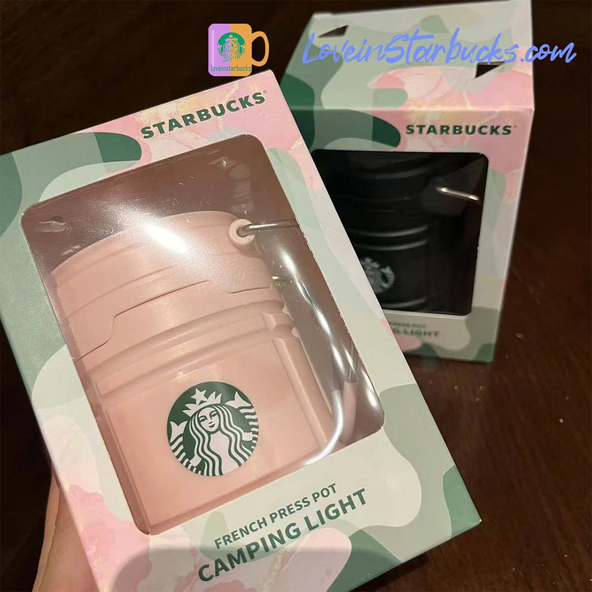 Starbucks China 2023 Camping lantern pink & green light Starbucks loveinstarbucks
