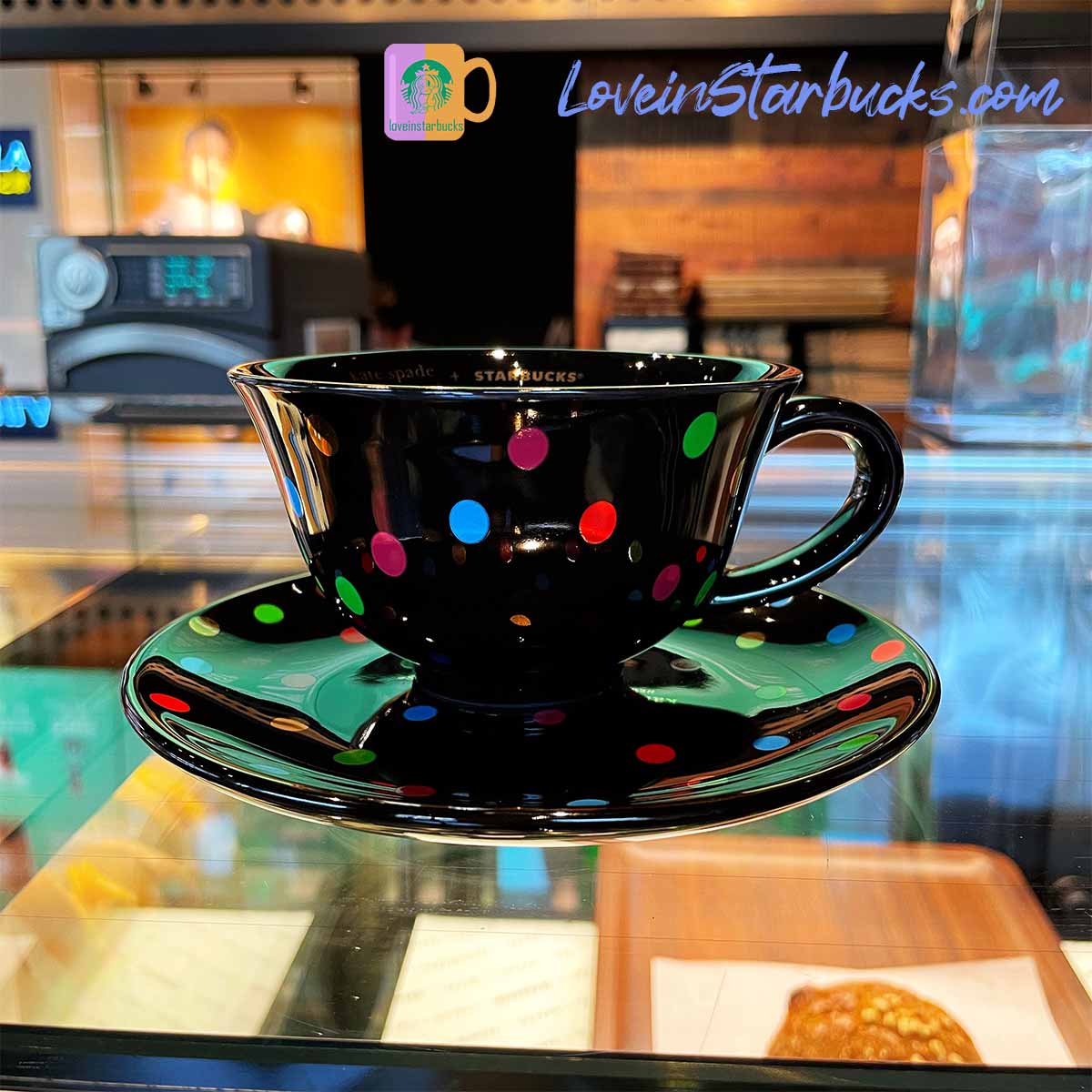 Starbucks Kate spade co-branded color dots Mug plate set Starbucks loveinstarbucks