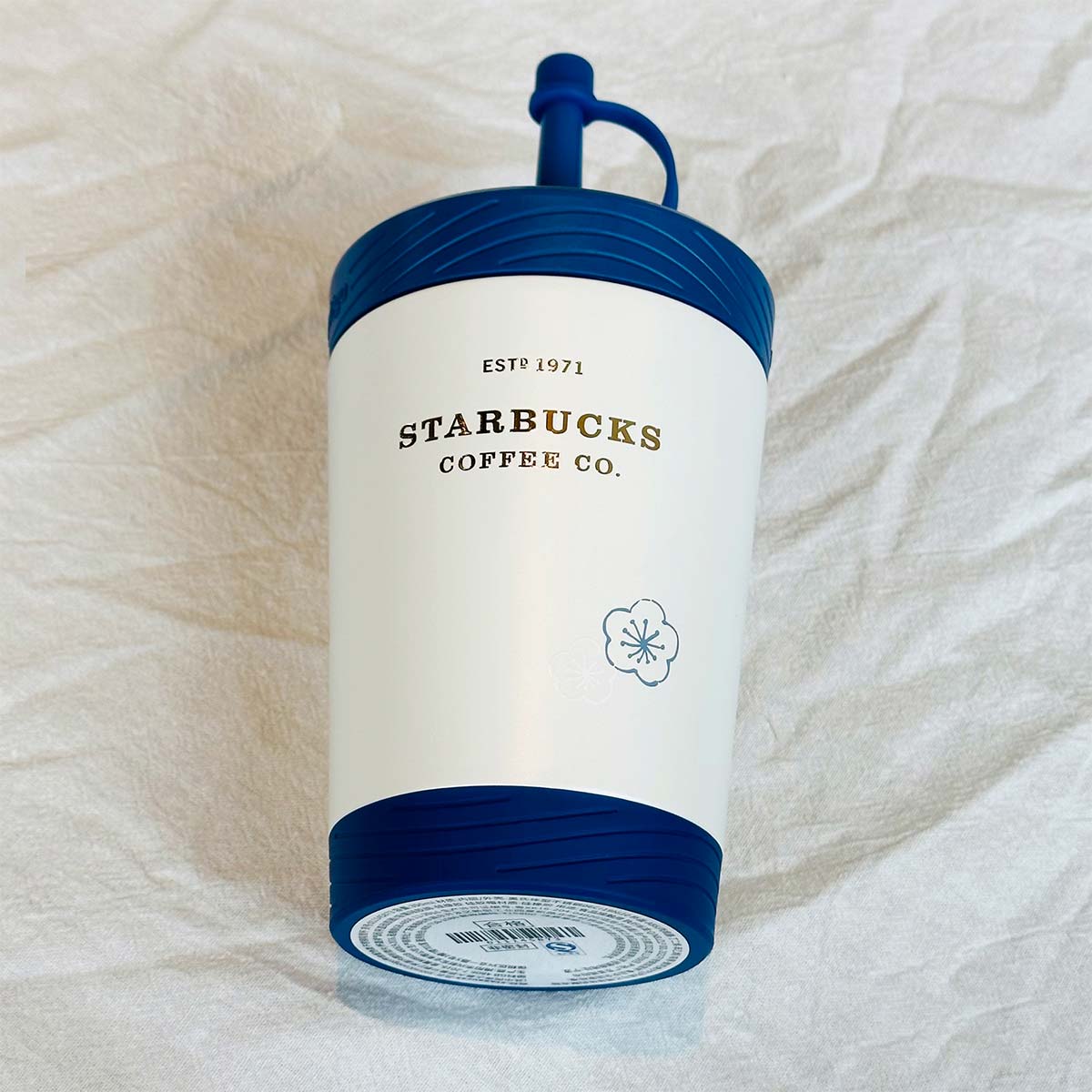 Starbucks tumblers 2023 China Cute rabbit blue and white Stainless steel straw cup 390ml Starbucks loveinstarbucks