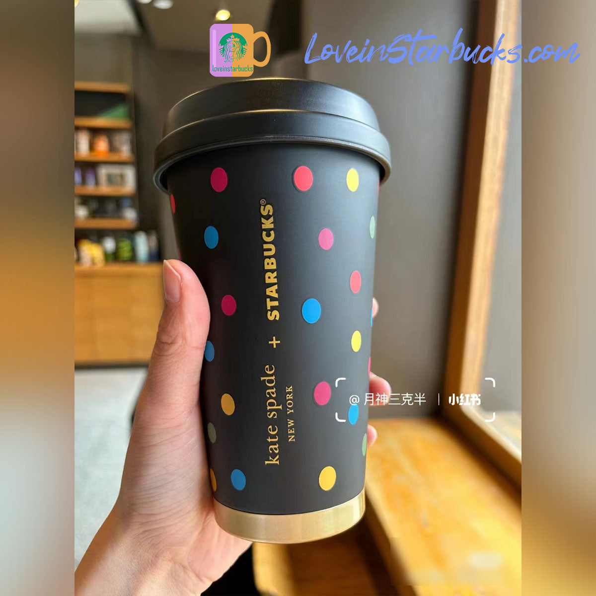 Starbucks Kate spade co-branded color dots Stainless steel trailing cup 370ml Starbucks loveinstarbucks
