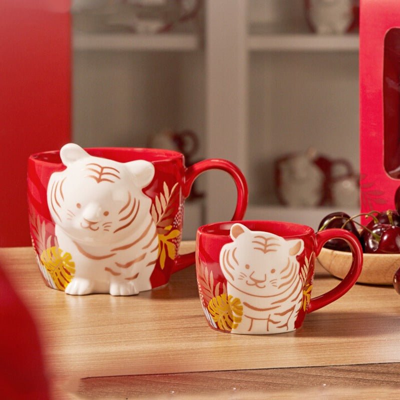Starbucks 2022 New Year's Cute Tiger two cups Starbucks loveinstarbucks