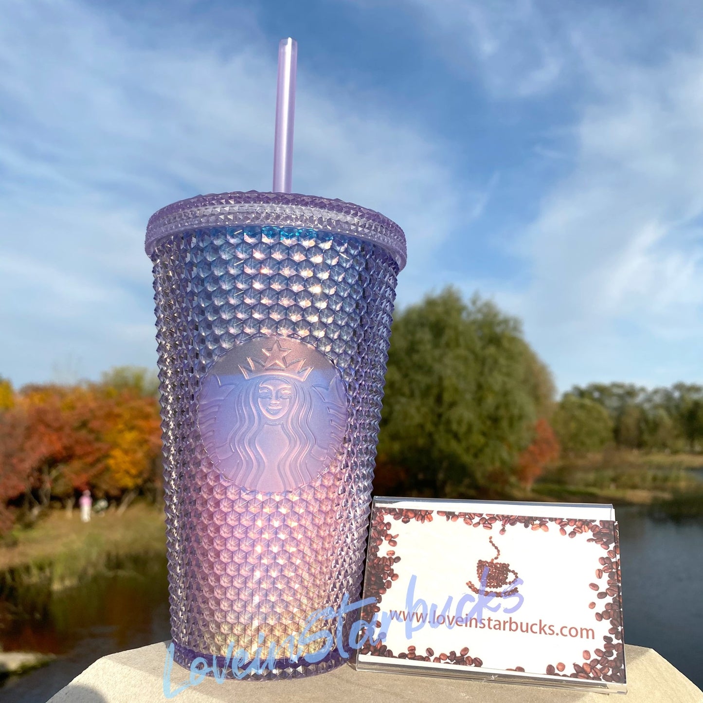 Starbucks Aurora Gradient Blue/Pink Grande Studded Tumbler Straw Cup 16Oz Starbucks loveinstarbucks